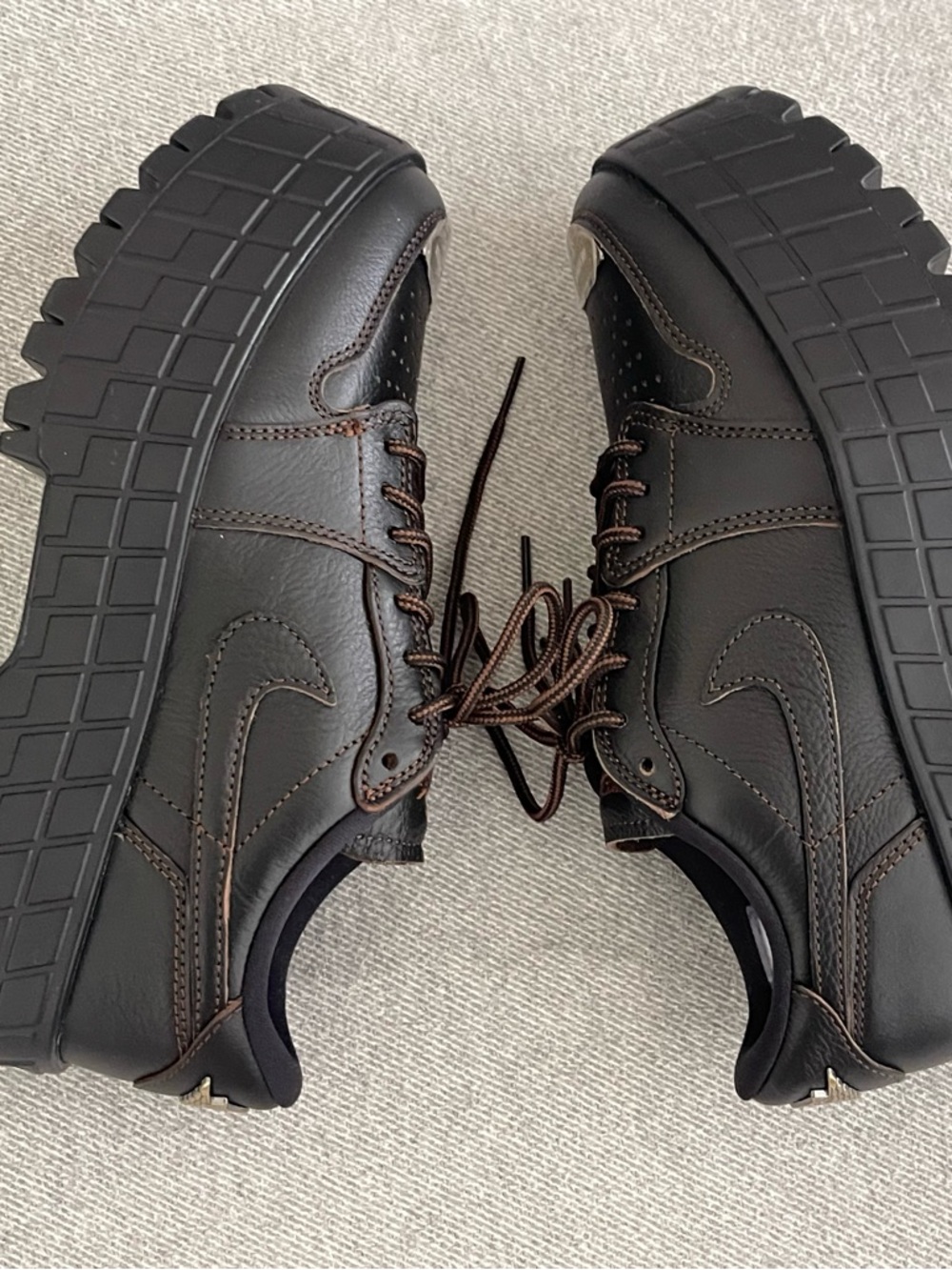 Size 8 - Nike WMNS Air Jordan 1 Brooklyn Low Leather Black Cacao HF3184-002 NEW - Picture 4 of 11